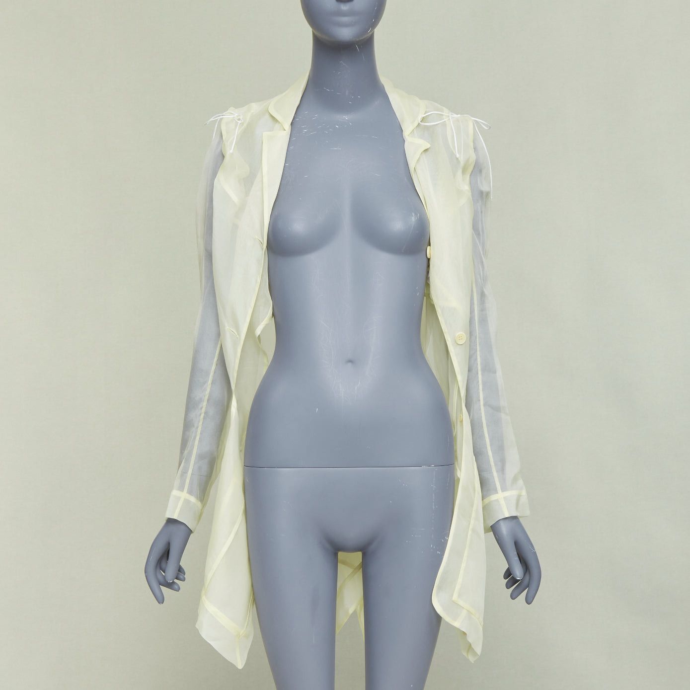 Cecilie Bahnsen CECILIE BAHNSEN Jaughna buttermilk yellow 100% silk deconstructed blazer UK8 S Size S / US 4 / IT 40 - 3 Thumbnail
