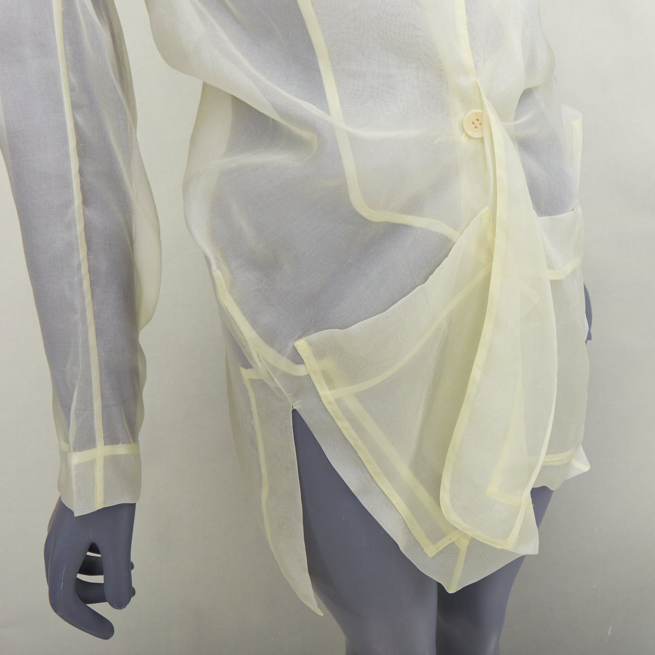 Cecilie Bahnsen CECILIE BAHNSEN Jaughna buttermilk yellow 100% silk deconstructed blazer UK8 S Size S / US 4 / IT 40 - 9 Thumbnail