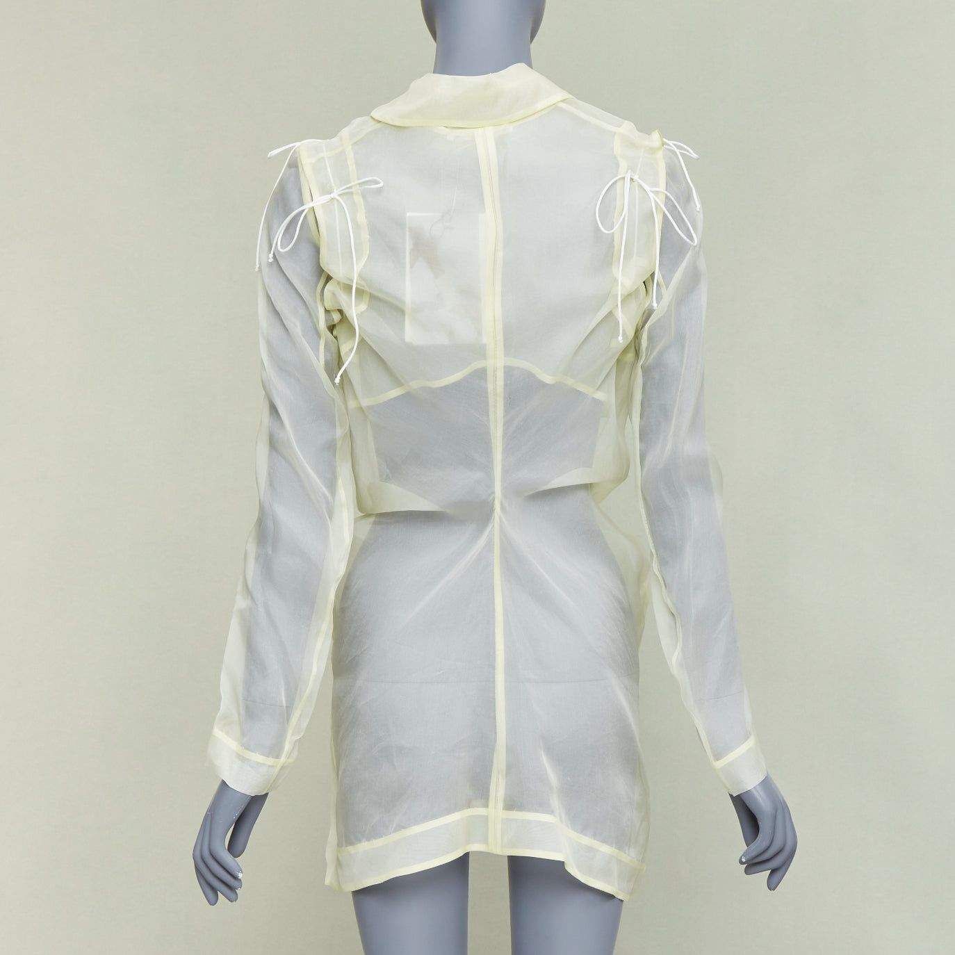 Cecilie Bahnsen CECILIE BAHNSEN Jaughna buttermilk yellow 100% silk deconstructed blazer UK8 S Size S / US 4 / IT 40 - 6 Thumbnail