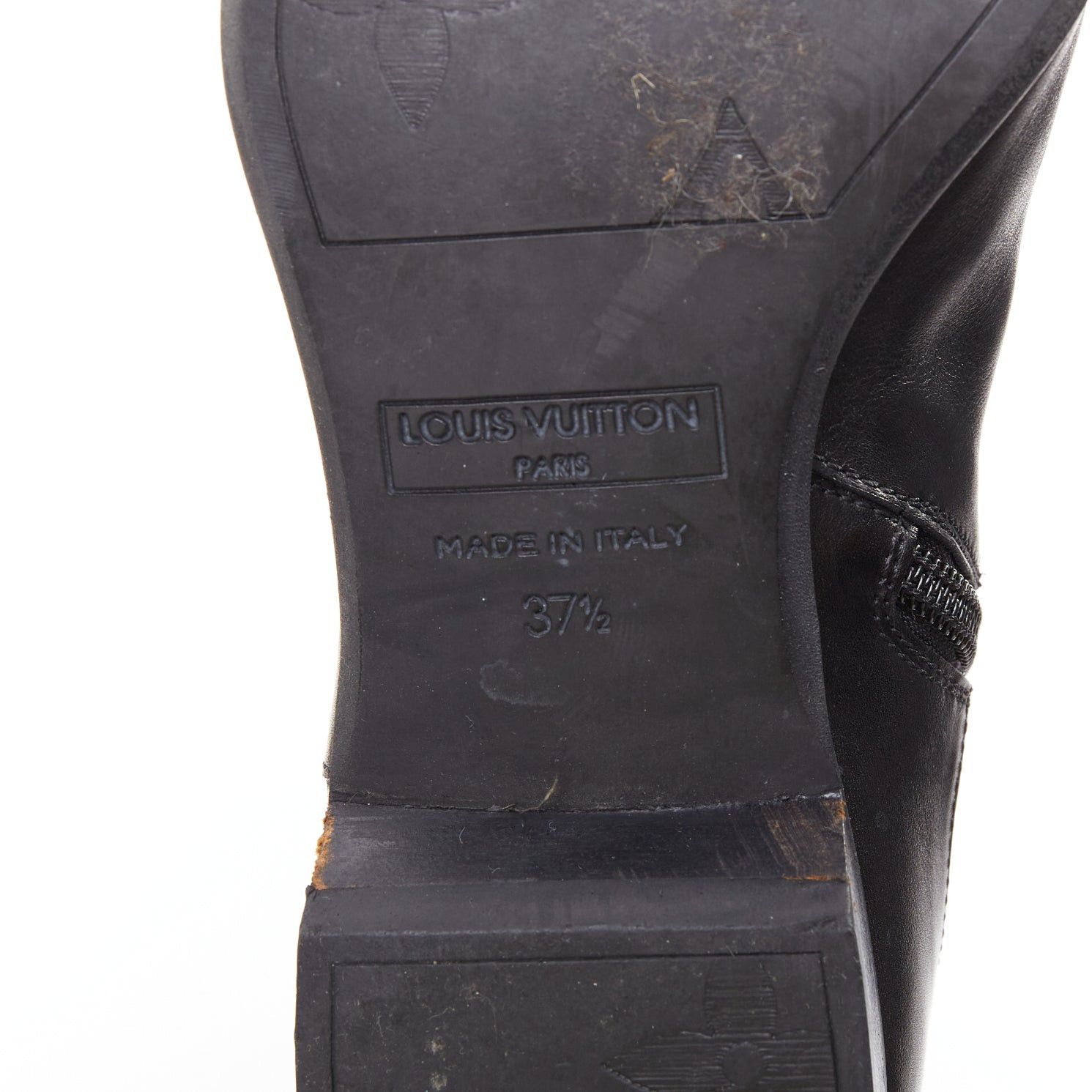 Louis Vuitton LOUIS VUITTON Mini Lin black monogram canvas saure toe riding boots EU37.5 Size US 7.5 / IT 37.5 - 9 Thumbnail