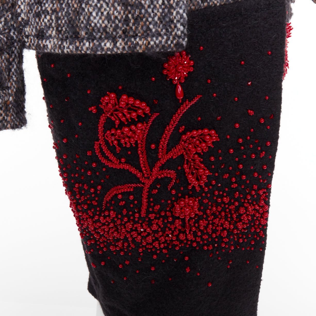 Prada PRADA 2017 speckled wool tweed red bead embellishment hem long coat IT38 XS Size XS / US 0-2 / IT 36-38 - 9 Thumbnail