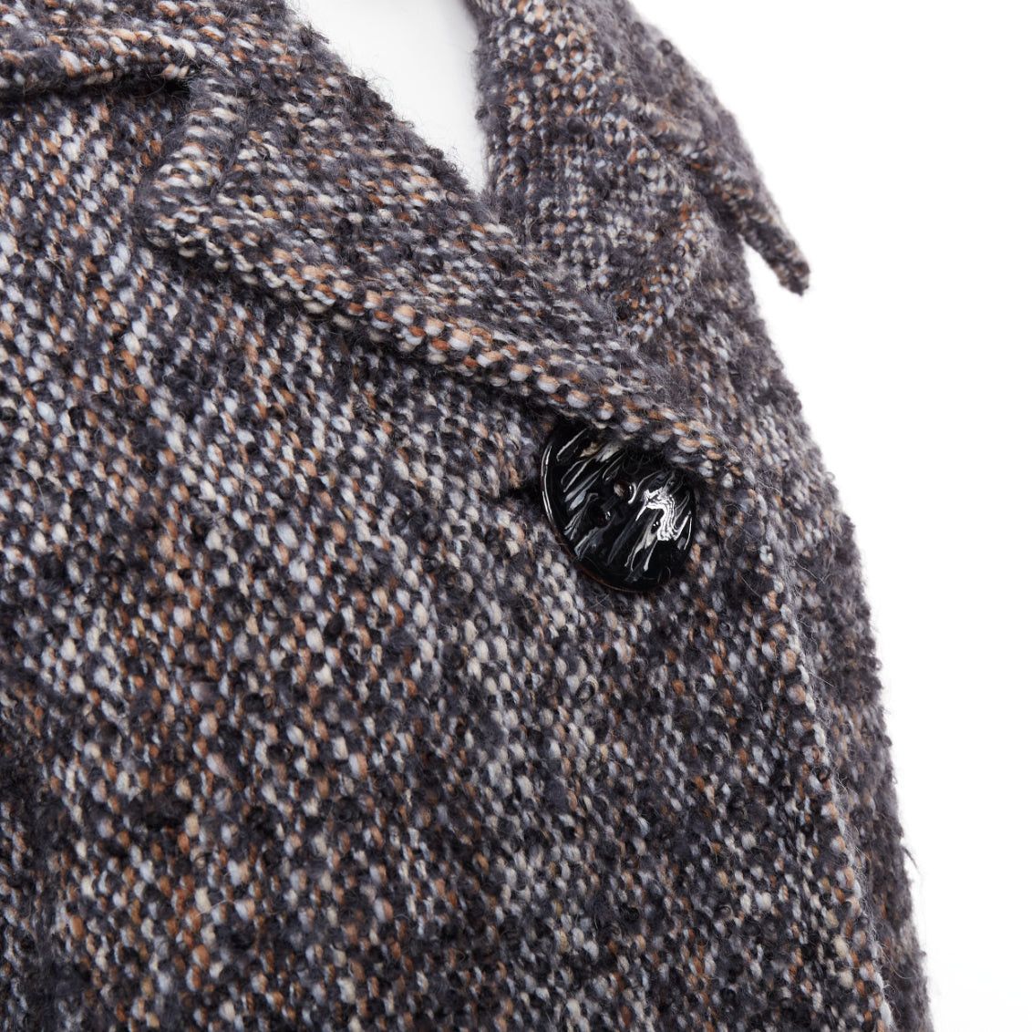 Prada PRADA 2017 speckled wool tweed red bead embellishment hem long coat IT38 XS Size XS / US 0-2 / IT 36-38 - 8 Thumbnail