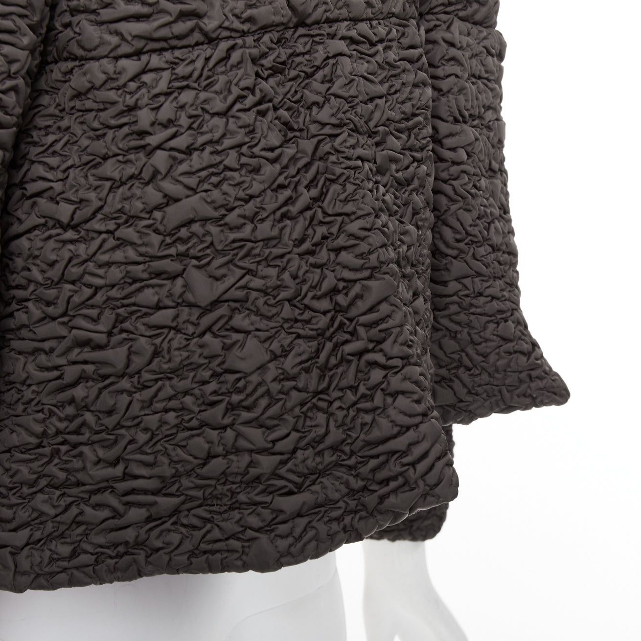 Prada PRADA 2010 brown mink fur collar crinkled quilted puff sleeve jacket IT40 S Size S / US 4 / IT 40 - 8 Thumbnail