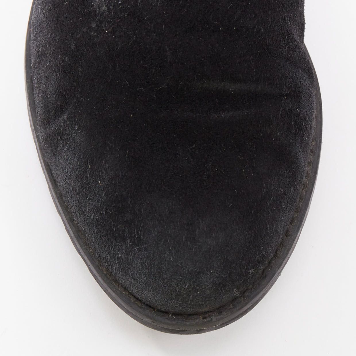 Stuart Weitzman STUART WEITZMAN Lowland black suede drawstring top over knee flat boots EU38 Size US 8 / IT 38 - 6 Thumbnail