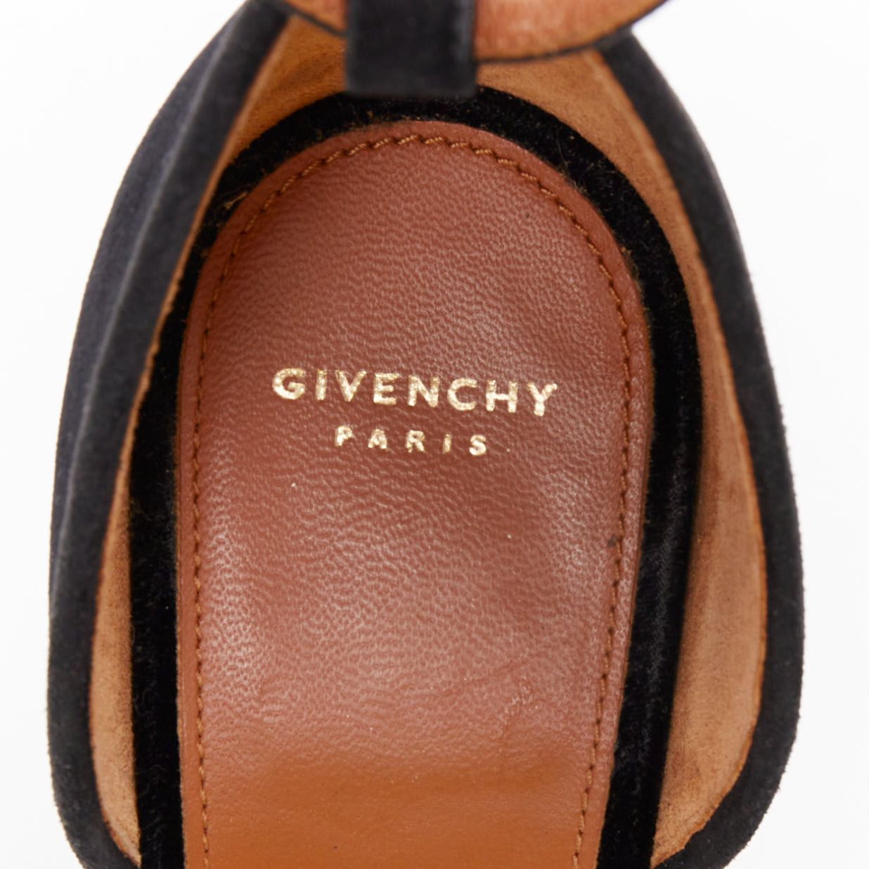 Givenchy GIVENCHY Matilda black velvet brown snake leather metal pin heel sandal EU40 Size US 10 / IT 40 - 9 Thumbnail