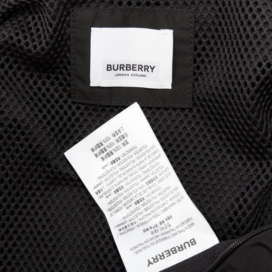 Burberry BURBERRY black nylon logo trim hooded windbreaker jacket IT34 XXS Size S / US 4 / IT 40 - 10 Thumbnail