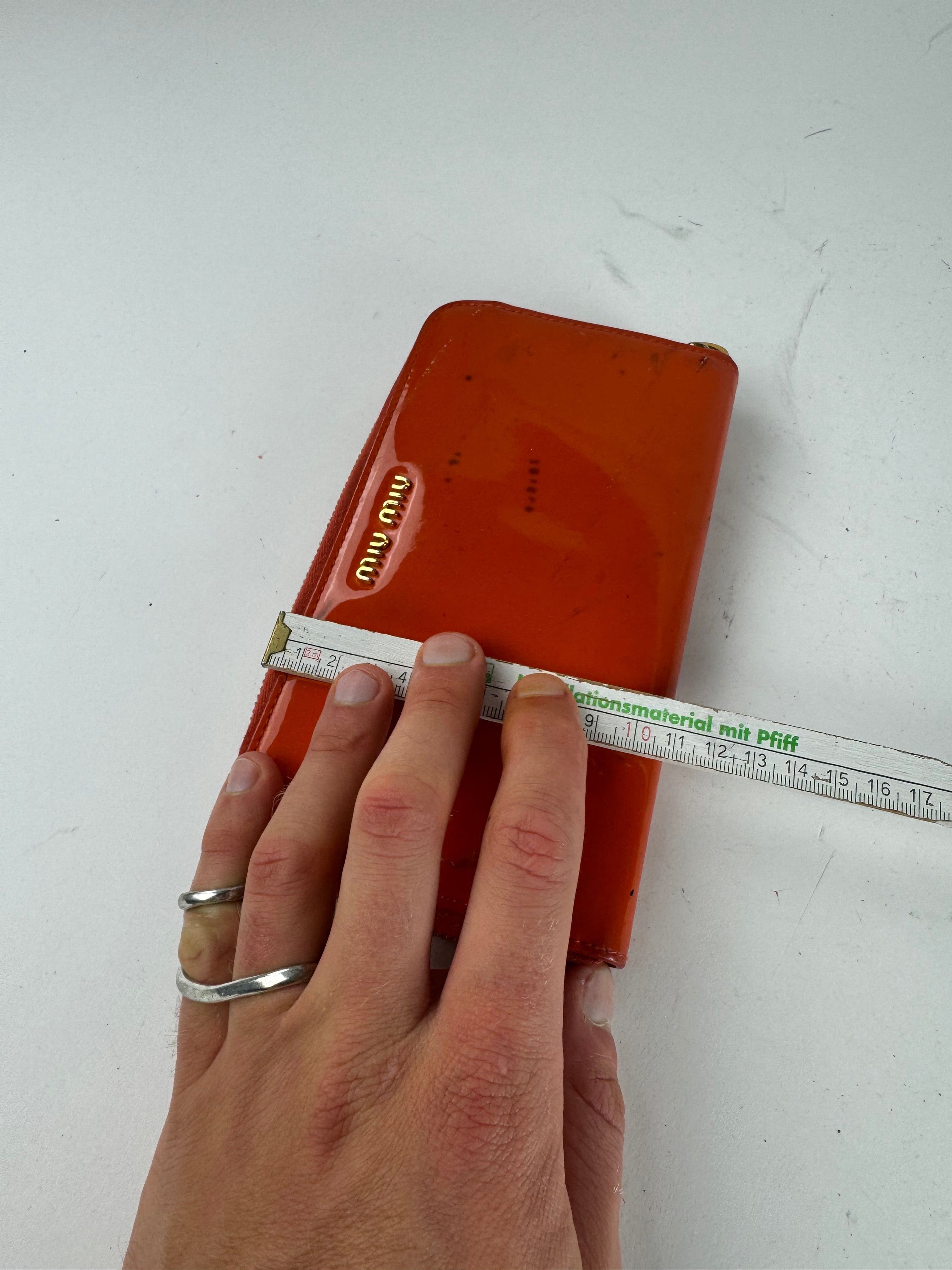 Miu Miu Vintage Patent Leather Wallet Orange Size ONE SIZE - 8 Thumbnail