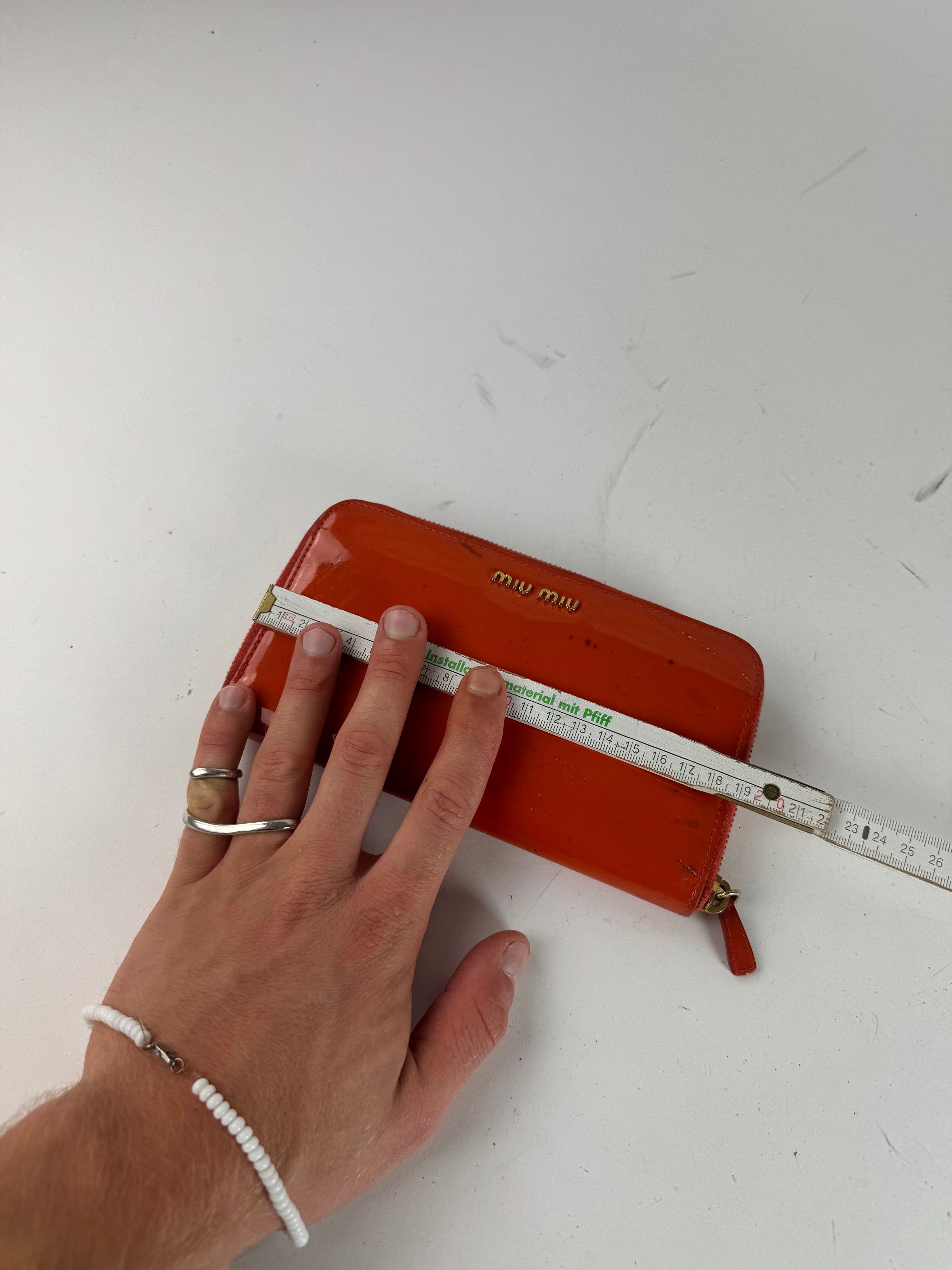 Miu Miu Vintage Patent Leather Wallet Orange Size ONE SIZE - 6 Thumbnail