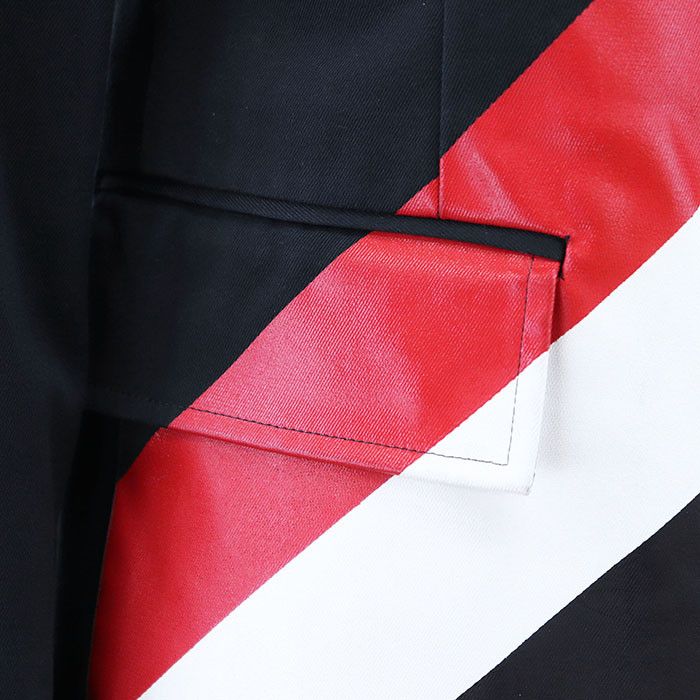 Thom Browne Thom Browne Thom Browne UNCONNSTRUCTED CLASSIC SB S-C W-PRINTED DIAGONAL STRIPE Heavy Cotton Twill Jacket Cotton Outerwear MJU437E-01804 DUTY FREE for USA Size ONE SIZE - 13 Thumbnail