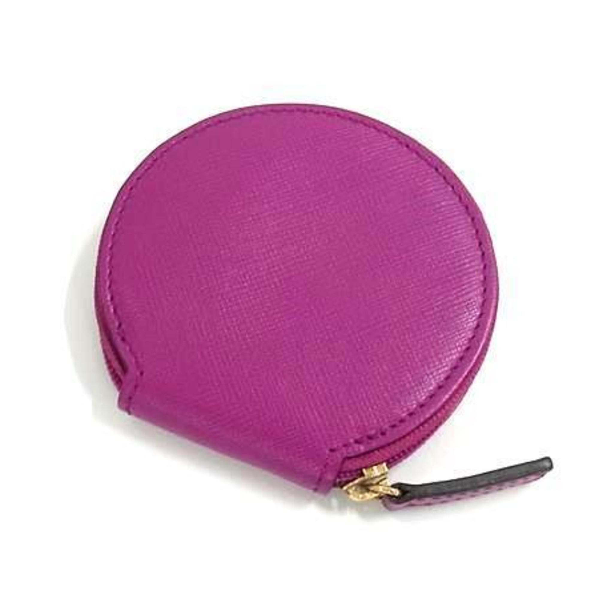 Salvatore Ferragamo Salvatore Ferragamo Double Gancini 22 B203 Purple Leather Women's Round Wallet/Coin Case Size ONE SIZE - 3 Thumbnail