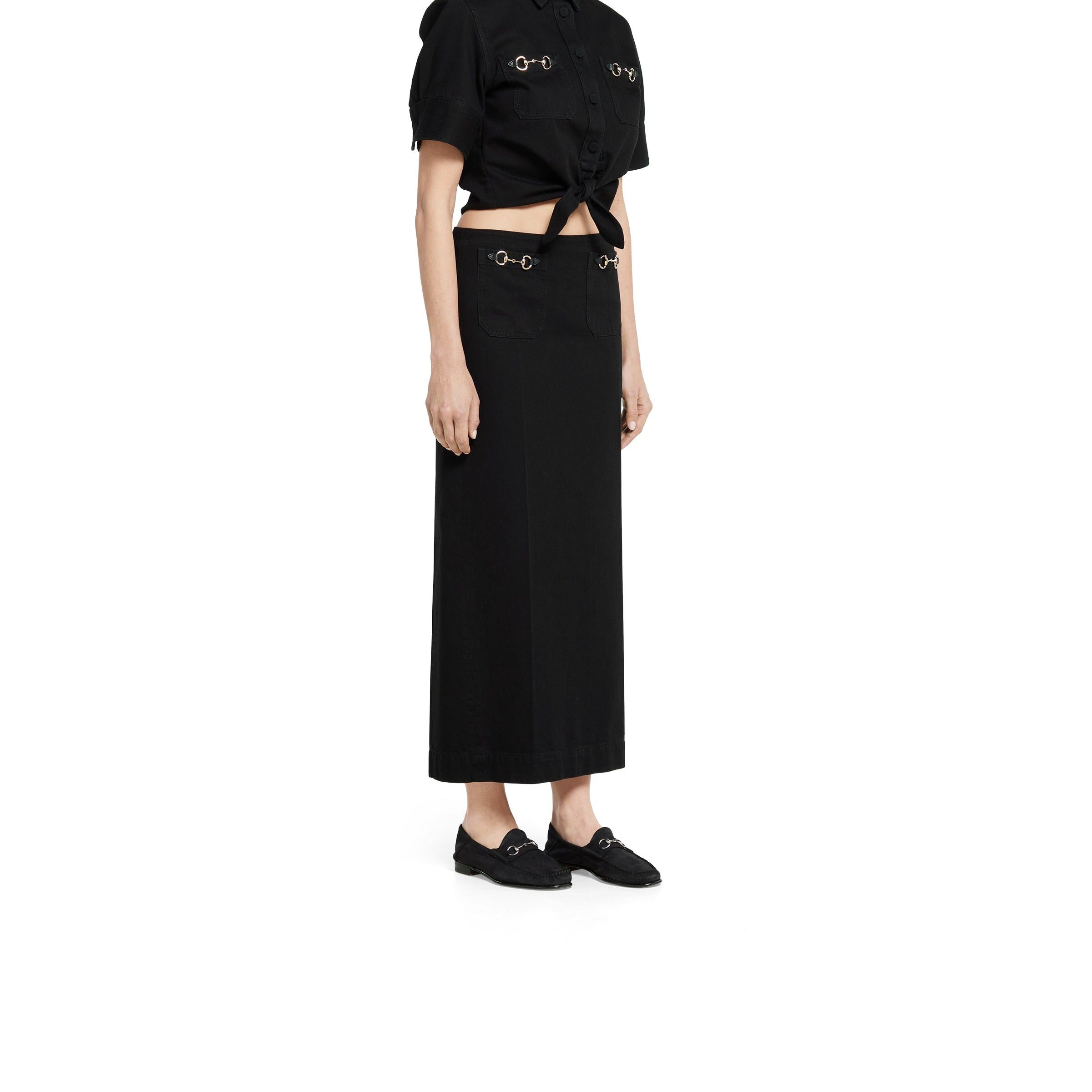 Gucci Gucci Horsebit Denim Skirt SIZE 42 Size ONE SIZE - 2 Thumbnail