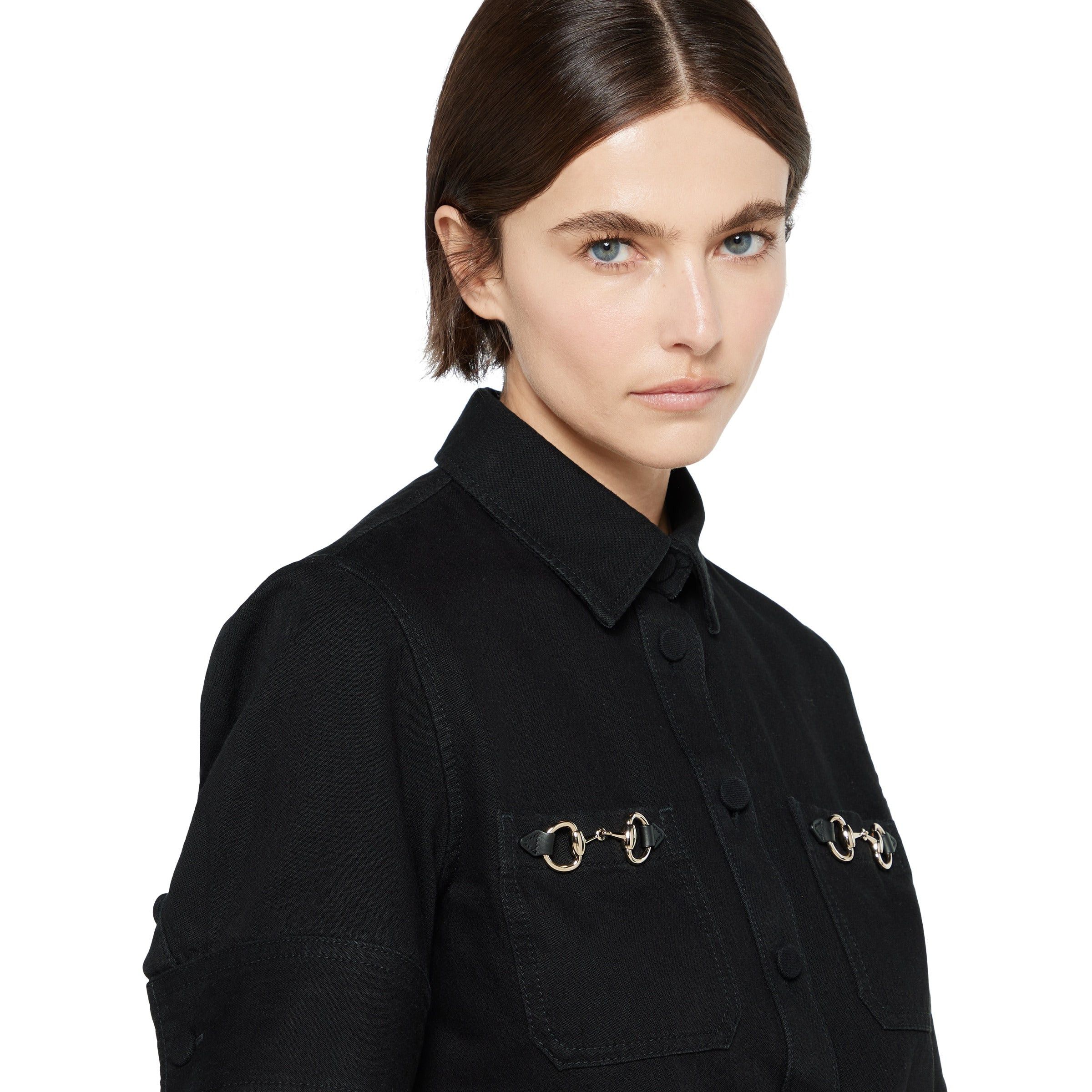Gucci Gucci Horsebit Denim Shirt SIZE 38 Size ONE SIZE - 2 Thumbnail