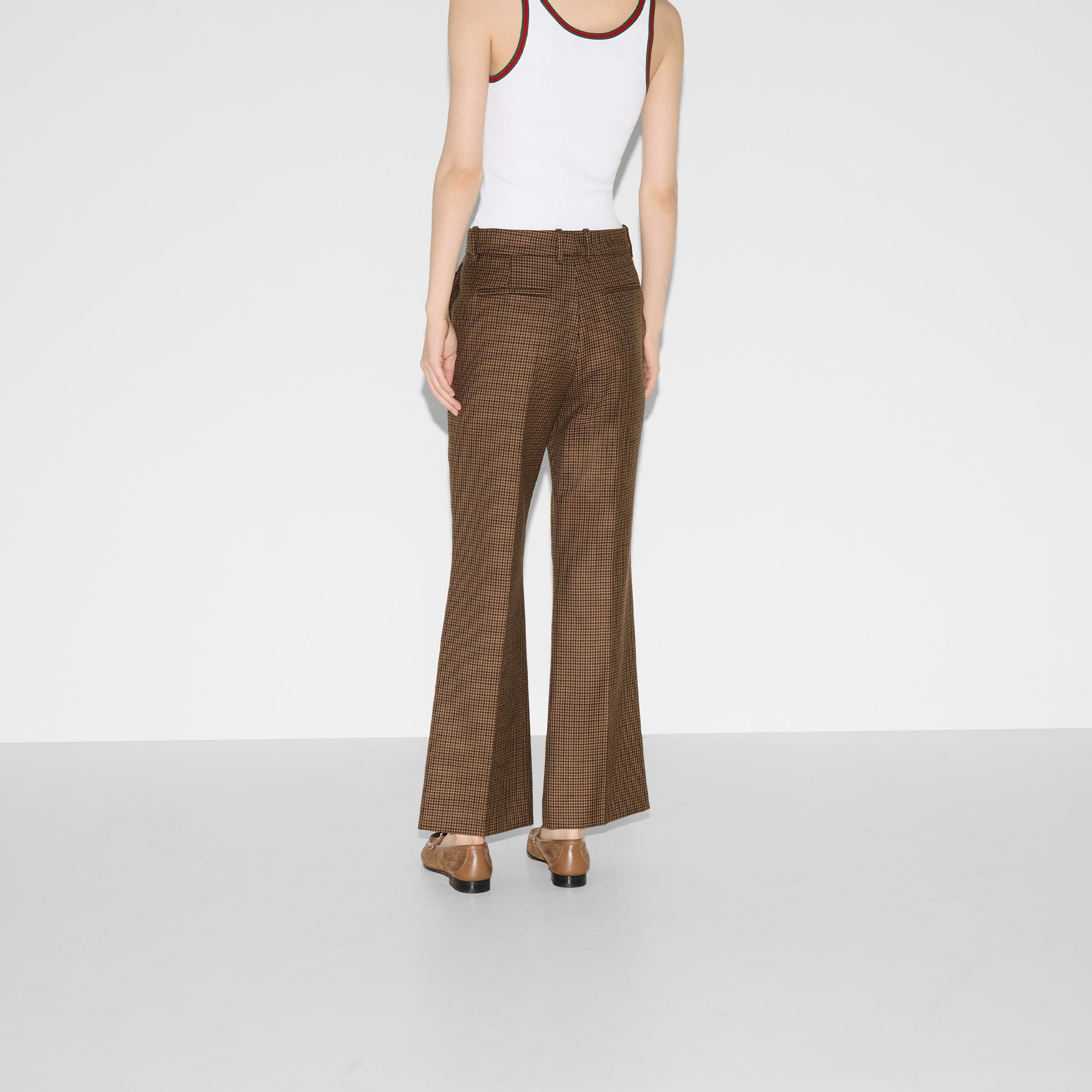 Gucci Gucci Embroidered Houndstooth Wool Pants SIZE 44 Size ONE SIZE - 3 Thumbnail