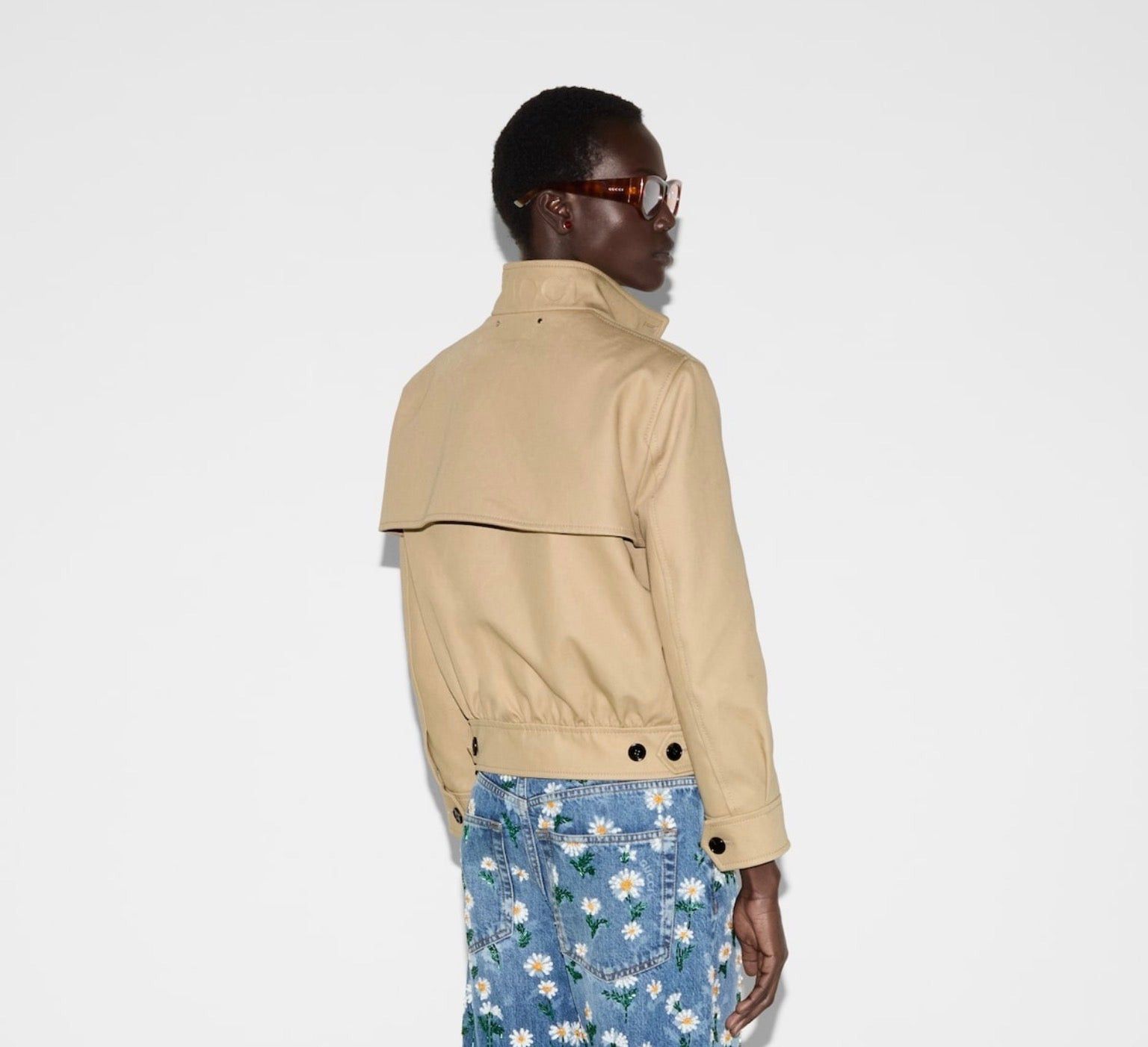 Gucci Gucci Logo Embroidered Cotton Drill Bomber Jacket SIZE 46 Size ONE SIZE - 4 Thumbnail