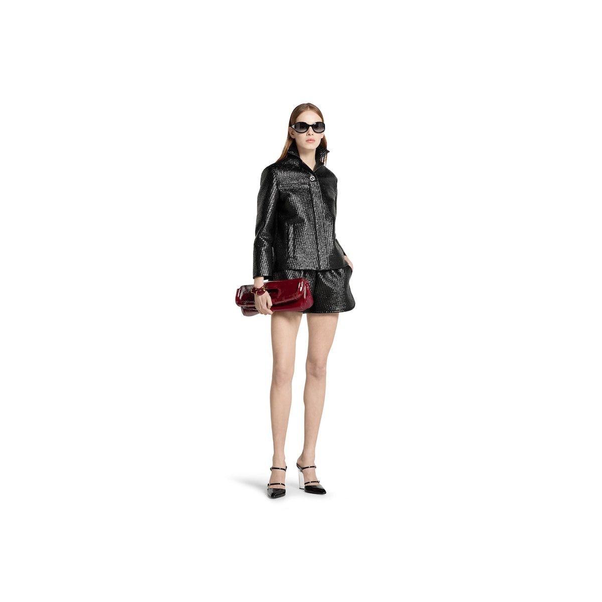 Gucci Gucci Diagonal Coated Wool Boxy Jacket SIZE 38 Size ONE SIZE - 5 Thumbnail