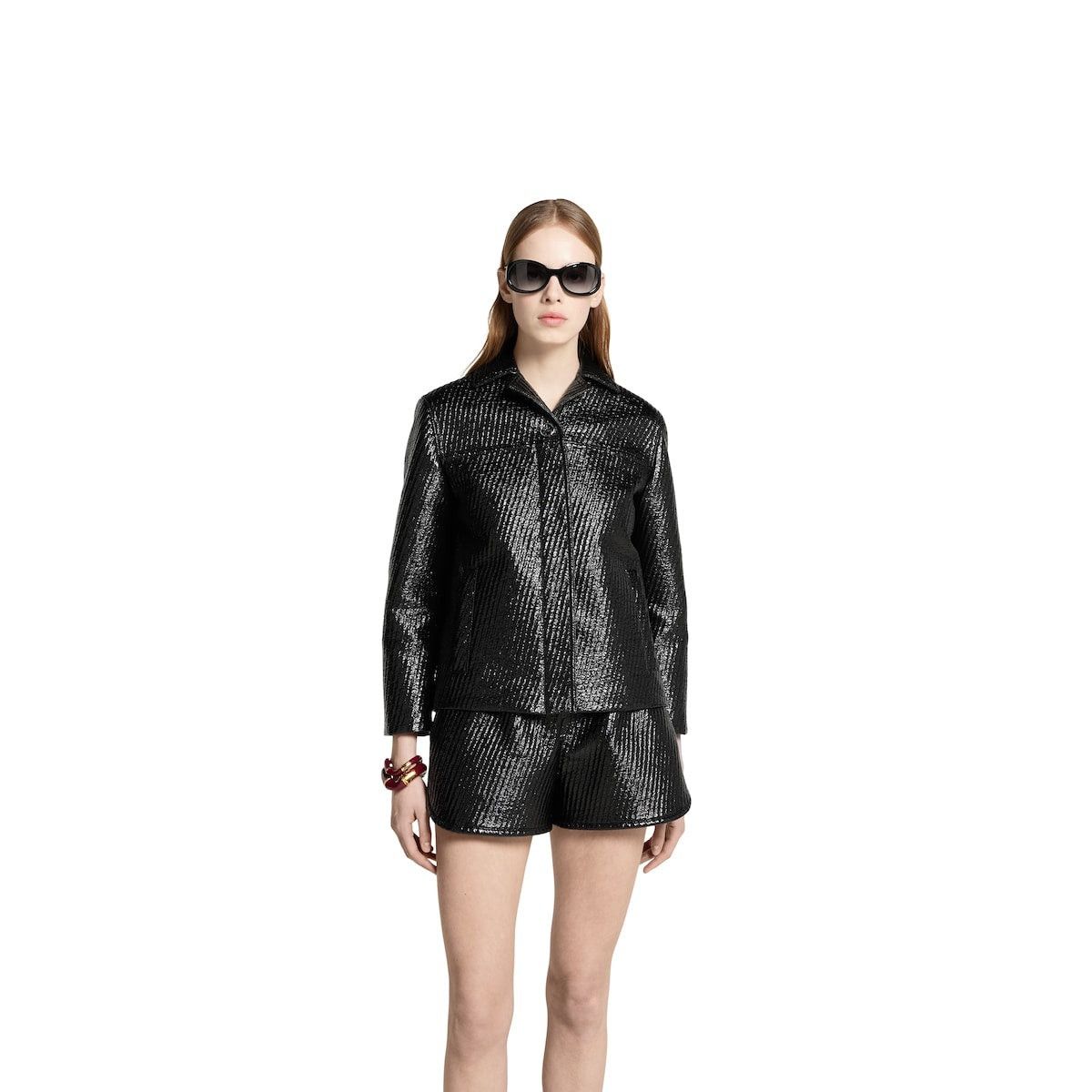 Gucci Gucci Diagonal Coated Wool Boxy Jacket SIZE 46 Size ONE SIZE - 2 Thumbnail