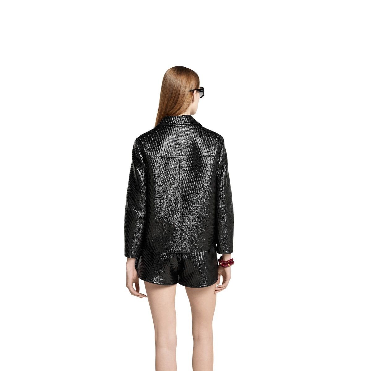 Gucci Gucci Diagonal Coated Wool Boxy Jacket SIZE 42 Size ONE SIZE - 3 Thumbnail