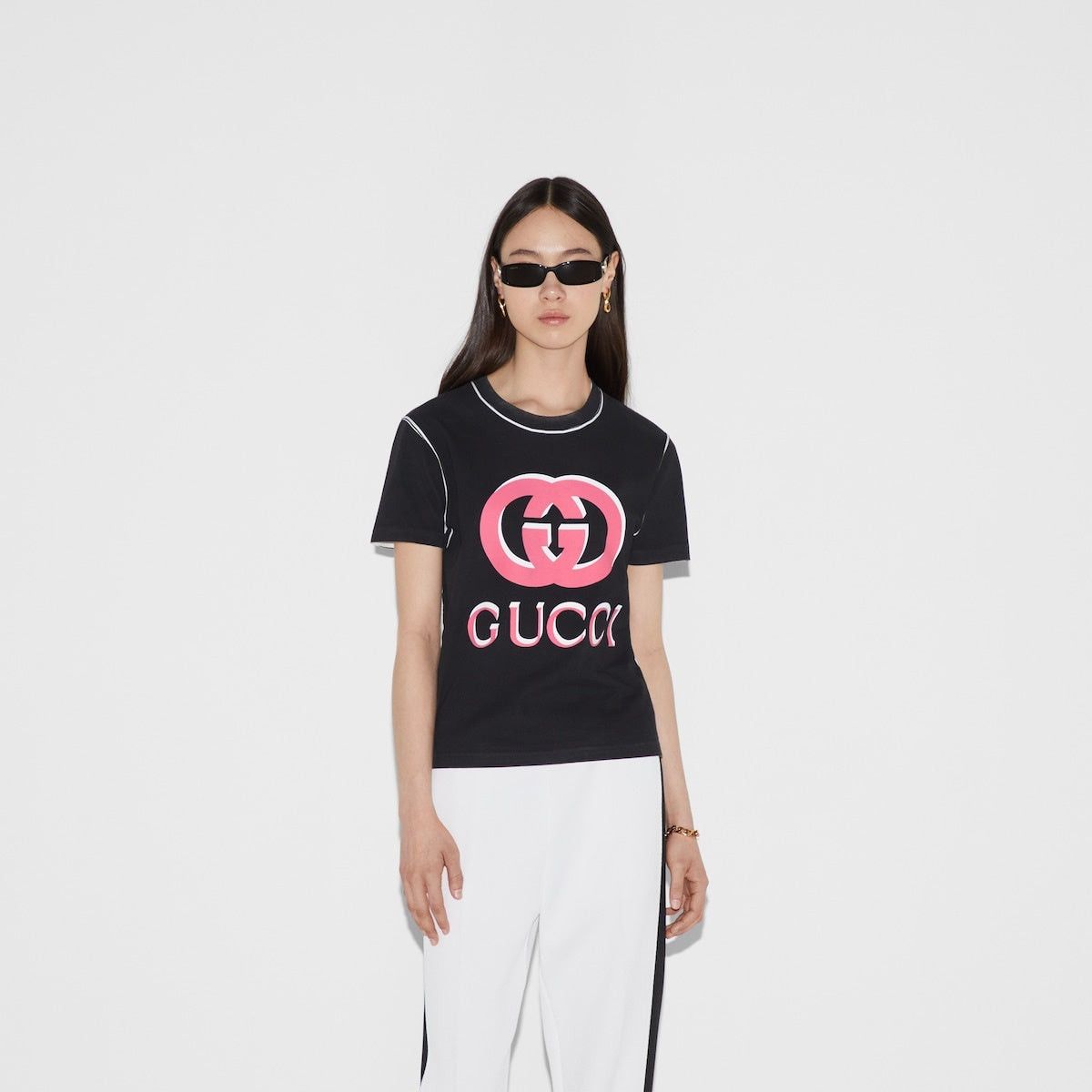 Gucci Gucci Printed Cotton Jersey T-Shirt SIZE S Size ONE SIZE - 3 Thumbnail