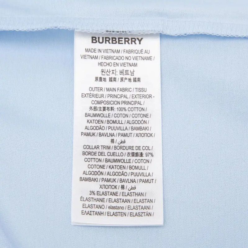 Burberry Burberry Blue Cotton Logo Short Sleeve Tee Size L / US 10 / IT 46 - 7 Thumbnail
