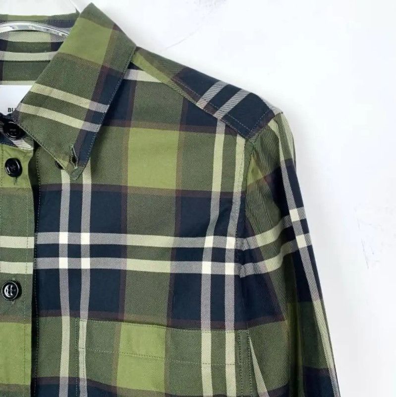 Burberry Burberry Green Long Sleeve Crop Shirt Size XS / US 0-2 / IT 36-38 - 3 Thumbnail