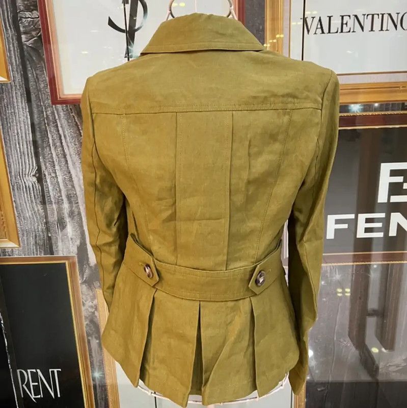 Burberry Burberry Green Cotton Women's Jacket Size S / US 4 / IT 40 - 2 Thumbnail