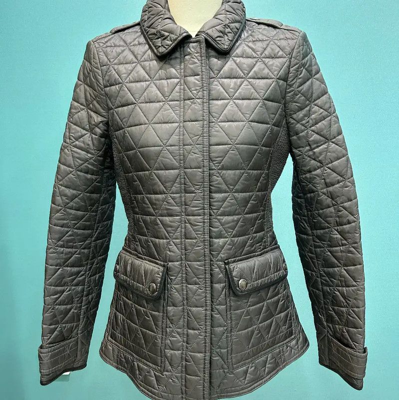 Burberry Burberry Quilted Gray Short Jacket for Women Size S / US 4 / IT 40 - 9 Thumbnail