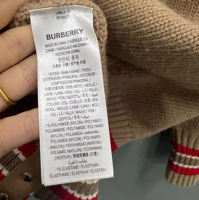 Burberry Burberry Spring Autumn Khaki Wool Sweater Size S / US 4 / IT 40 - 4 Thumbnail