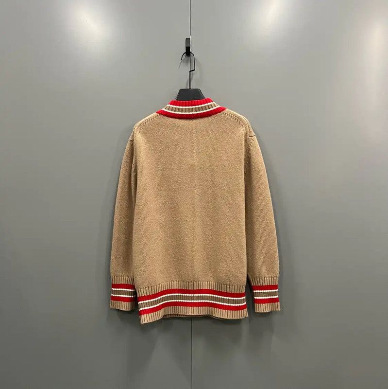 Burberry Burberry Spring Autumn Khaki Wool Sweater Size S / US 4 / IT 40 - 3 Thumbnail