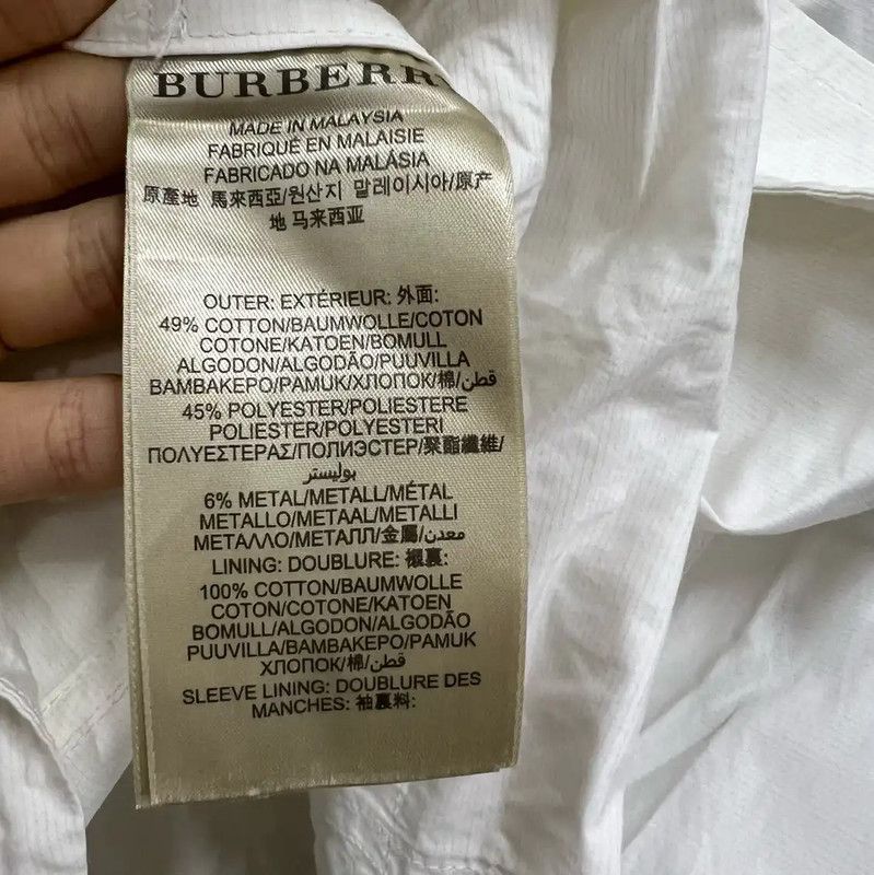 Burberry Burberry White Cotton Mid-Length Coat Size ONE SIZE - 4 Thumbnail