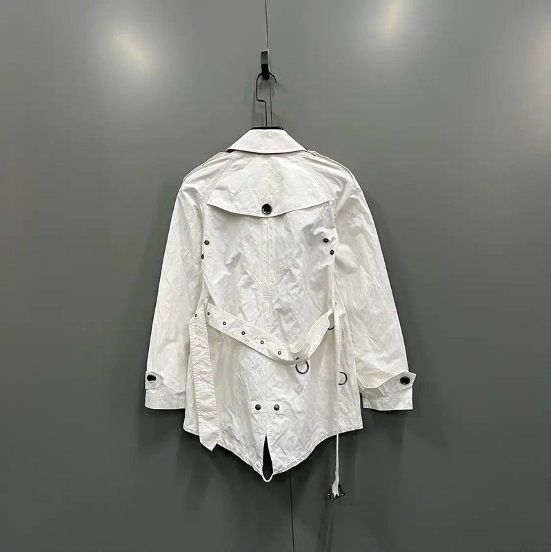 Burberry Burberry White Cotton Mid-Length Coat Size ONE SIZE - 2 Thumbnail