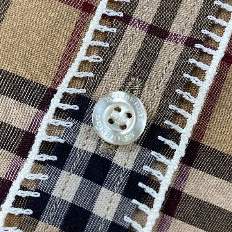 Burberry Burberry Beige Check Cotton Shirt Size L / US 10 / IT 46 - 3 Thumbnail