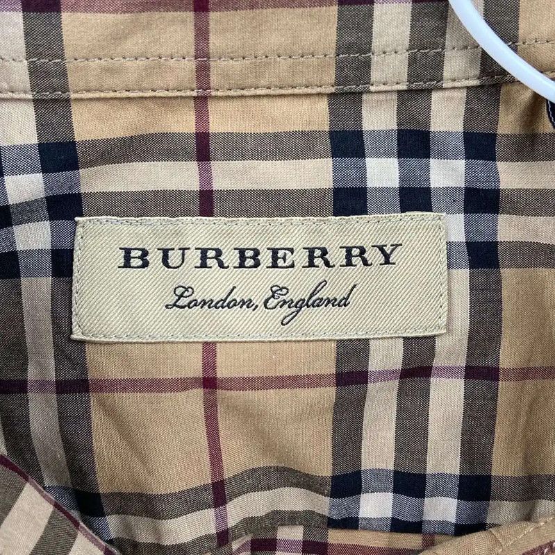 Burberry Burberry Beige Check Cotton Shirt Size L / US 10 / IT 46 - 4 Thumbnail