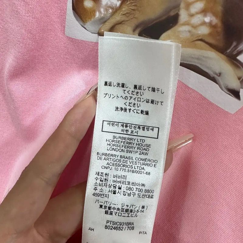 Burberry Burberry Pink Cotton Women's T-shirt Size M / US 6-8 / IT 42-44 - 3 Thumbnail