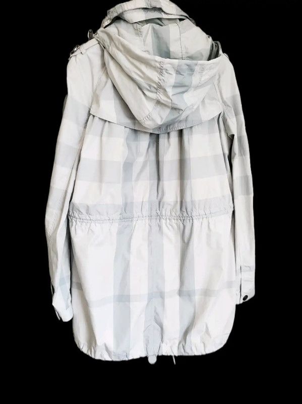Burberry Burberry Light Blue Plaid Mid-Length Coat Size L / US 10 / IT 46 - 2 Thumbnail