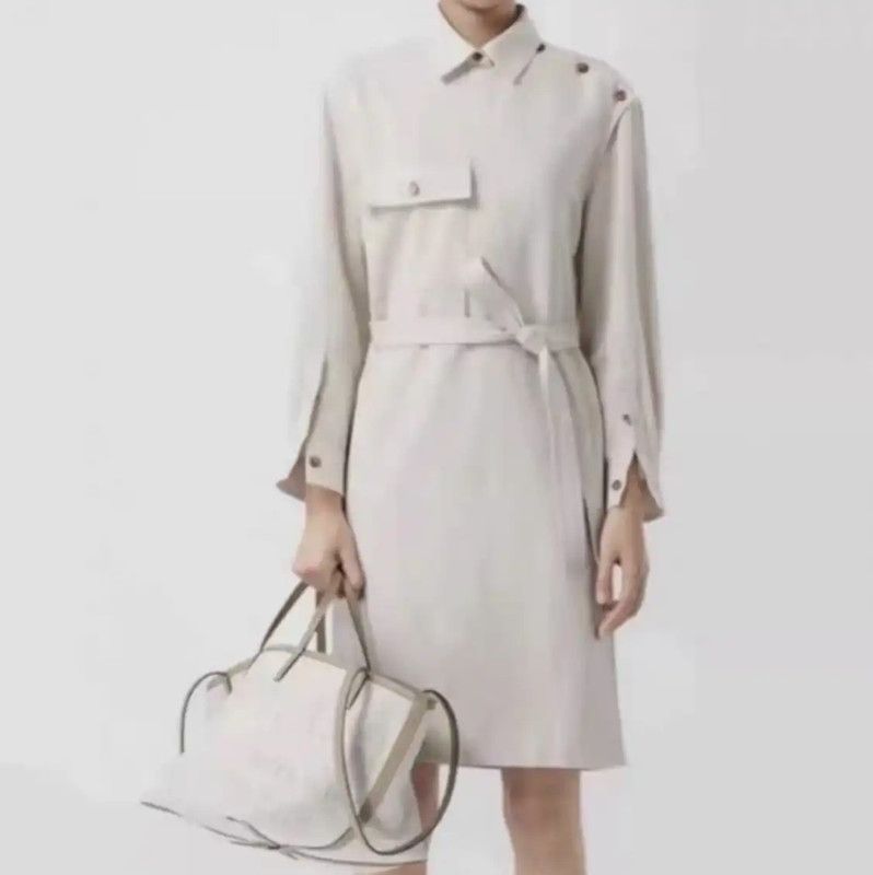 Burberry Burberry Beige Cotton Women's Dress Size ONE SIZE - 8 Thumbnail
