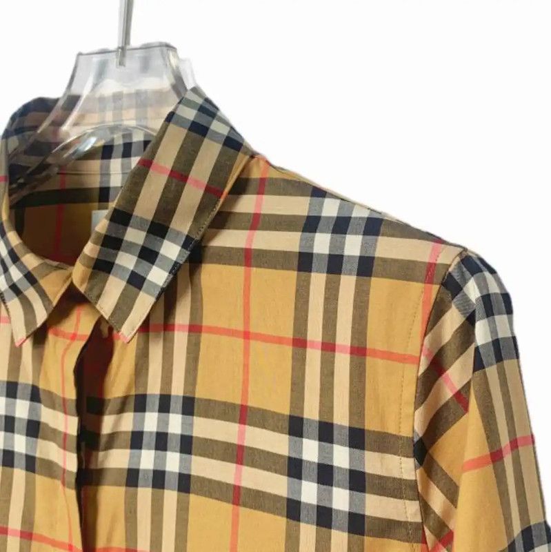 Burberry Burberry Brown Cotton Long Sleeve Cropped Shirt Size S / US 4 / IT 40 - 4 Thumbnail