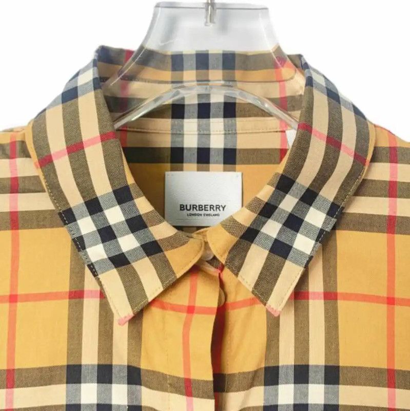 Burberry Burberry Brown Cotton Long Sleeve Cropped Shirt Size S / US 4 / IT 40 - 3 Thumbnail