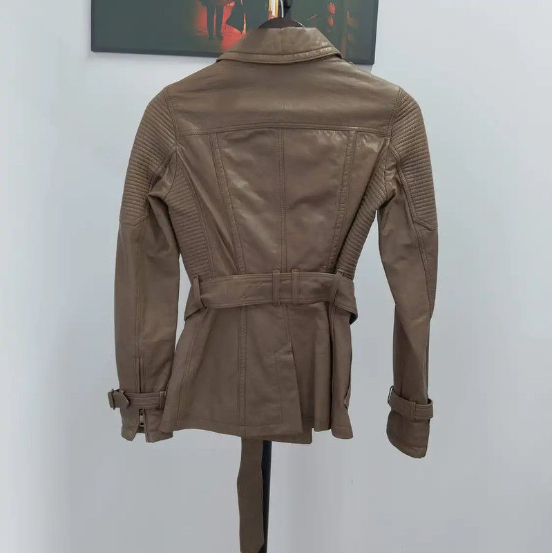 Burberry Burberry Brown Leather Jacket for Women Size S / US 4 / IT 40 - 2 Thumbnail
