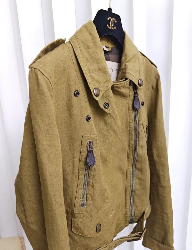 Burberry Military Green Linen Women\'s Jacket