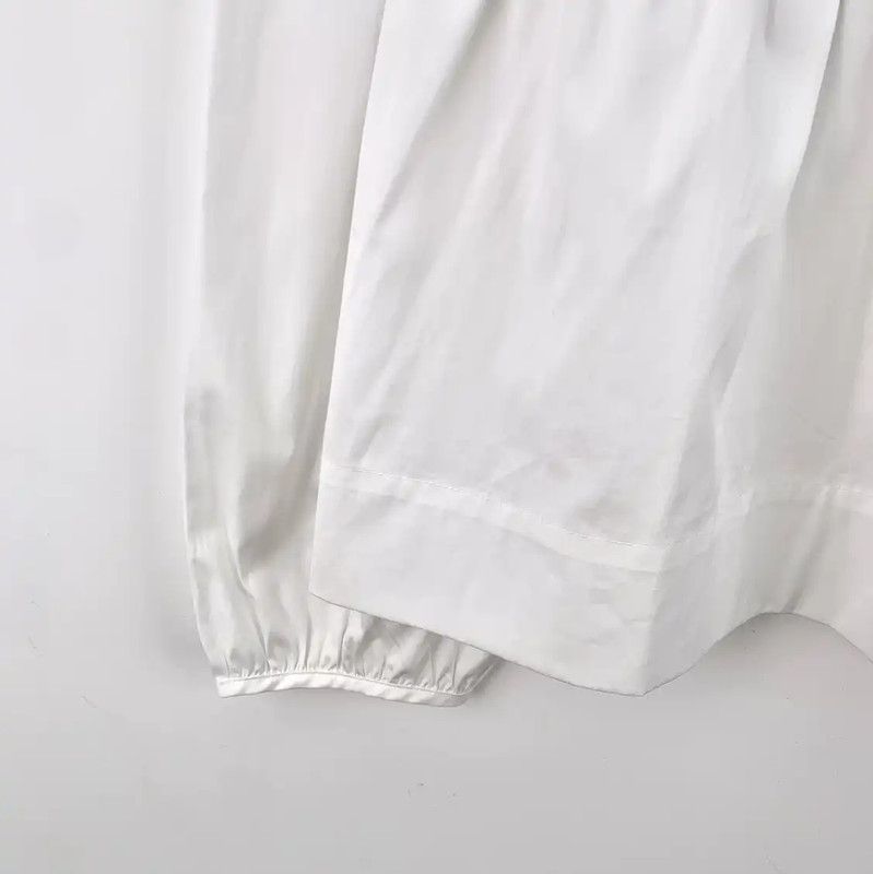Burberry Burberry White Cotton Women's Shirt with Blue Details Size L / US 10 / IT 46 - 4 Thumbnail