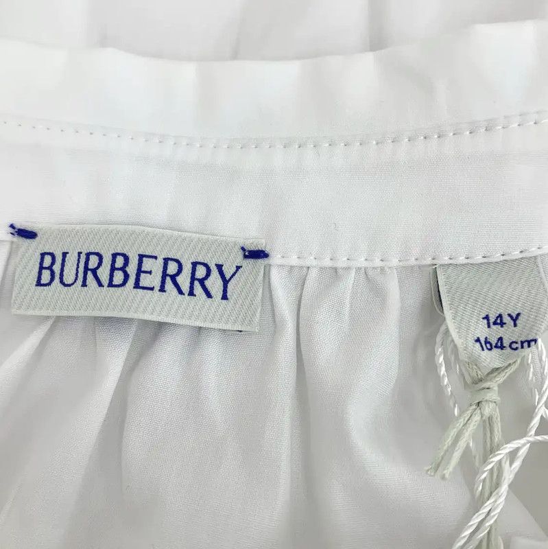 Burberry Burberry White Cotton Women's Shirt with Blue Details Size L / US 10 / IT 46 - 5 Thumbnail