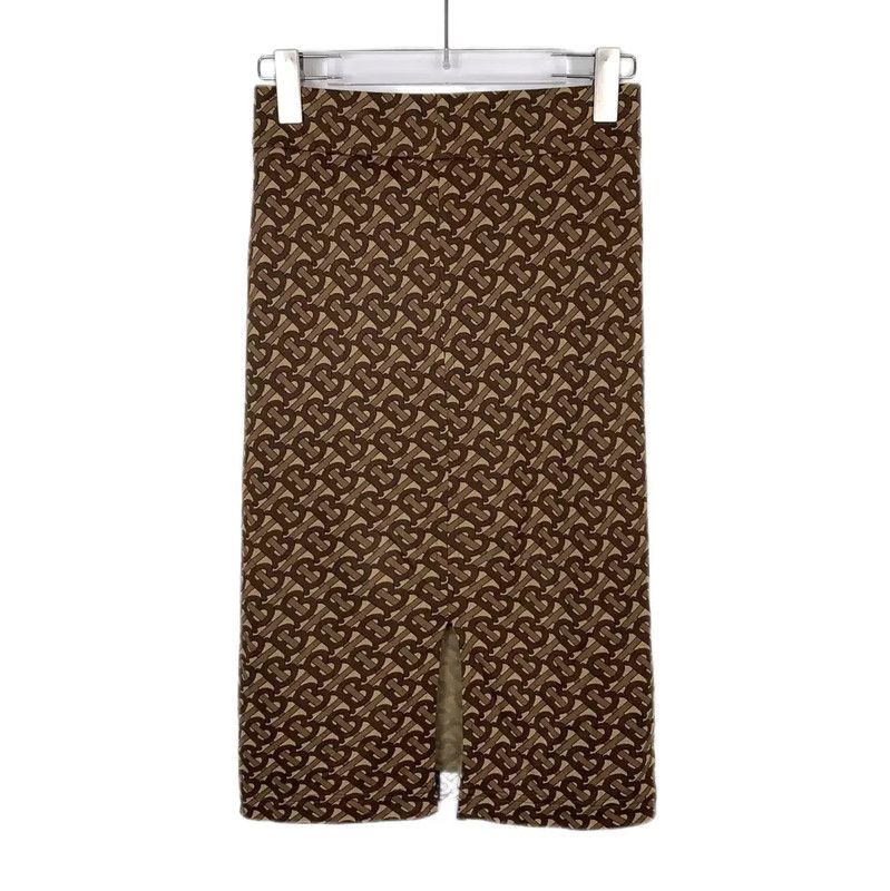Burberry Burberry Brown Fiber Women's Midi Skirt Size 22" - 2 Thumbnail