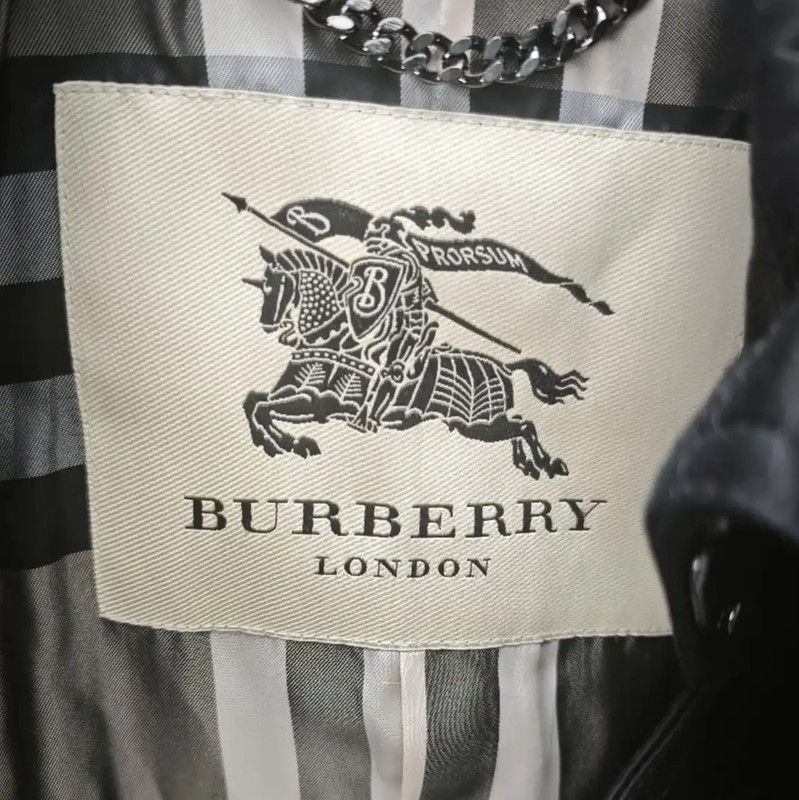 Burberry Burberry Black Houndstooth Mid-Length Trench Coat Size S / US 4 / IT 40 - 5 Thumbnail