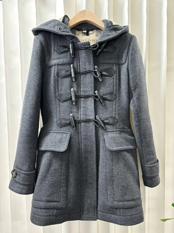 Burberry Burberry Gray Wool Women's Duffle Coat Size XS / US 0-2 / IT 36-38 - 2 Thumbnail