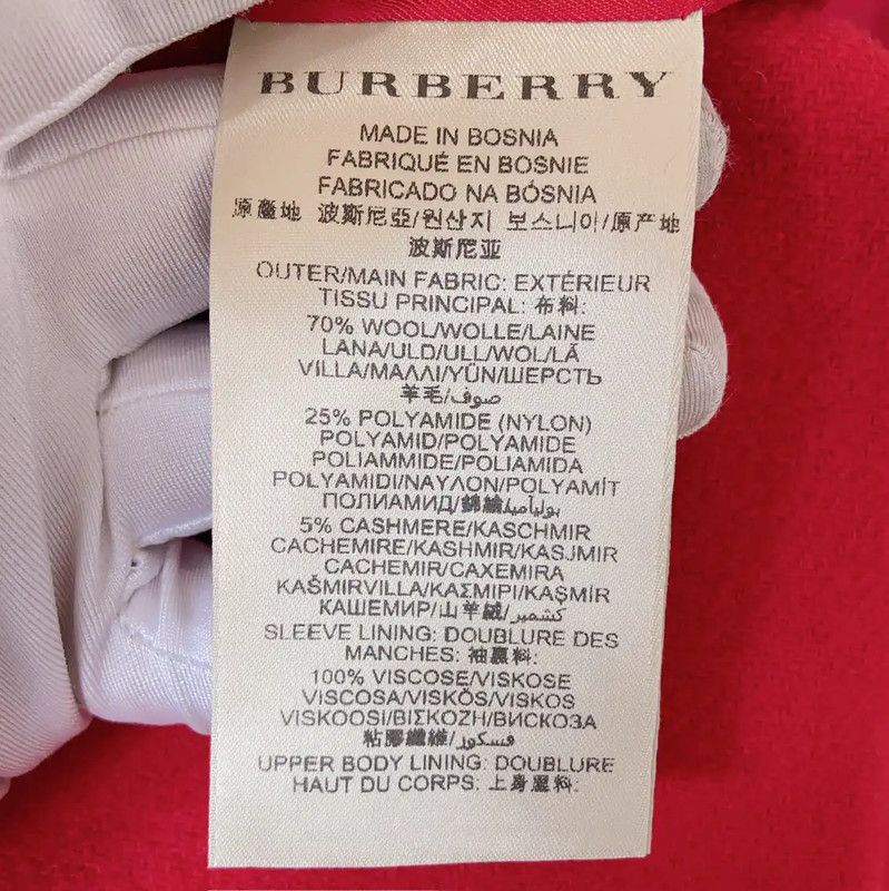 Burberry Burberry Red Wool Blend Long Coat Size S / US 4 / IT 40 - 8 Thumbnail