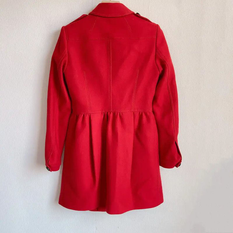 Burberry Burberry Red Wool Blend Long Coat Size S / US 4 / IT 40 - 2 Thumbnail
