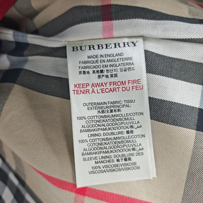 Burberry Burberry Red Cotton Mid-Length Trench Coat Size L / US 10 / IT 46 - 4 Thumbnail