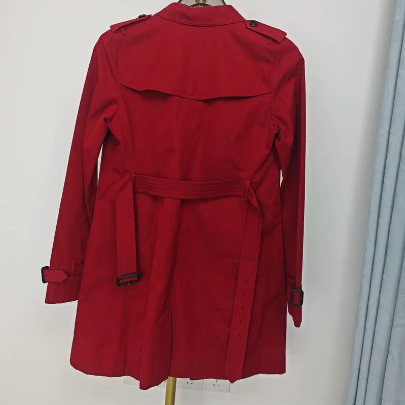Burberry Burberry Red Cotton Mid-Length Trench Coat Size L / US 10 / IT 46 - 5 Thumbnail