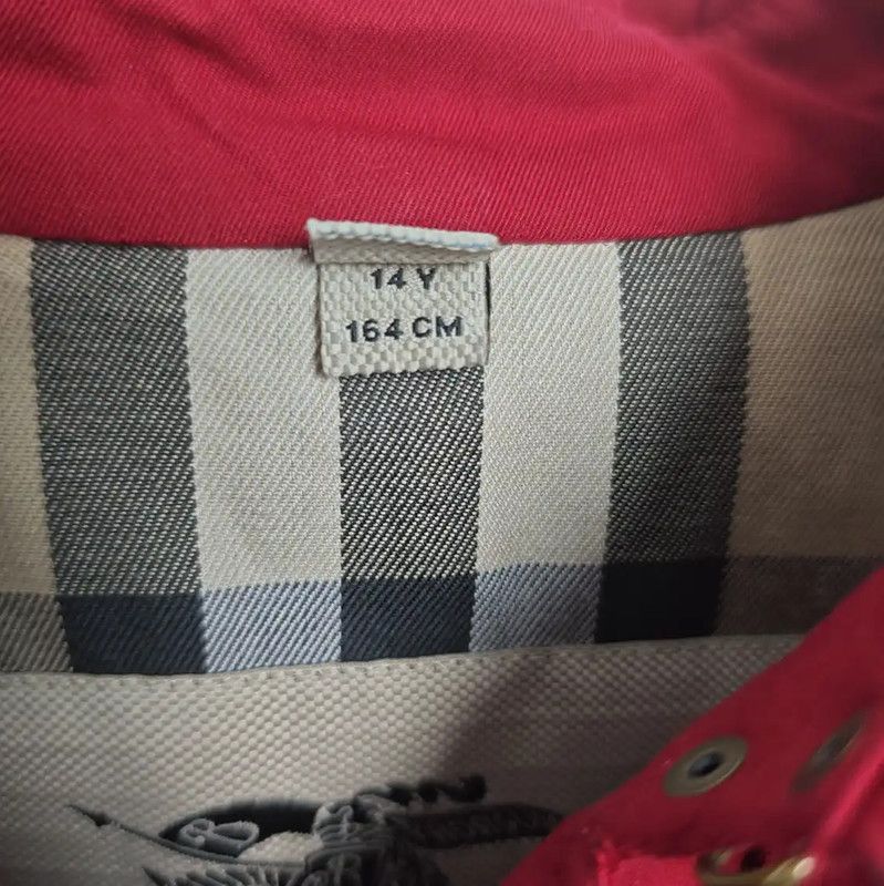 Burberry Burberry Red Cotton Mid-Length Trench Coat Size L / US 10 / IT 46 - 2 Thumbnail