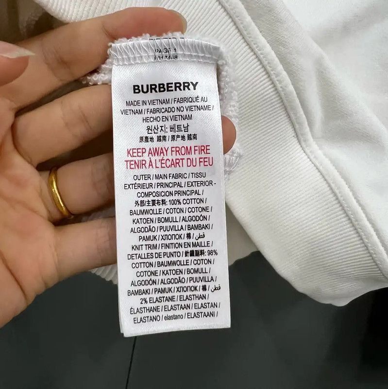 Burberry Burberry White Cotton Logo Hoodie for Women Size XS / US 0-2 / IT 36-38 - 3 Thumbnail